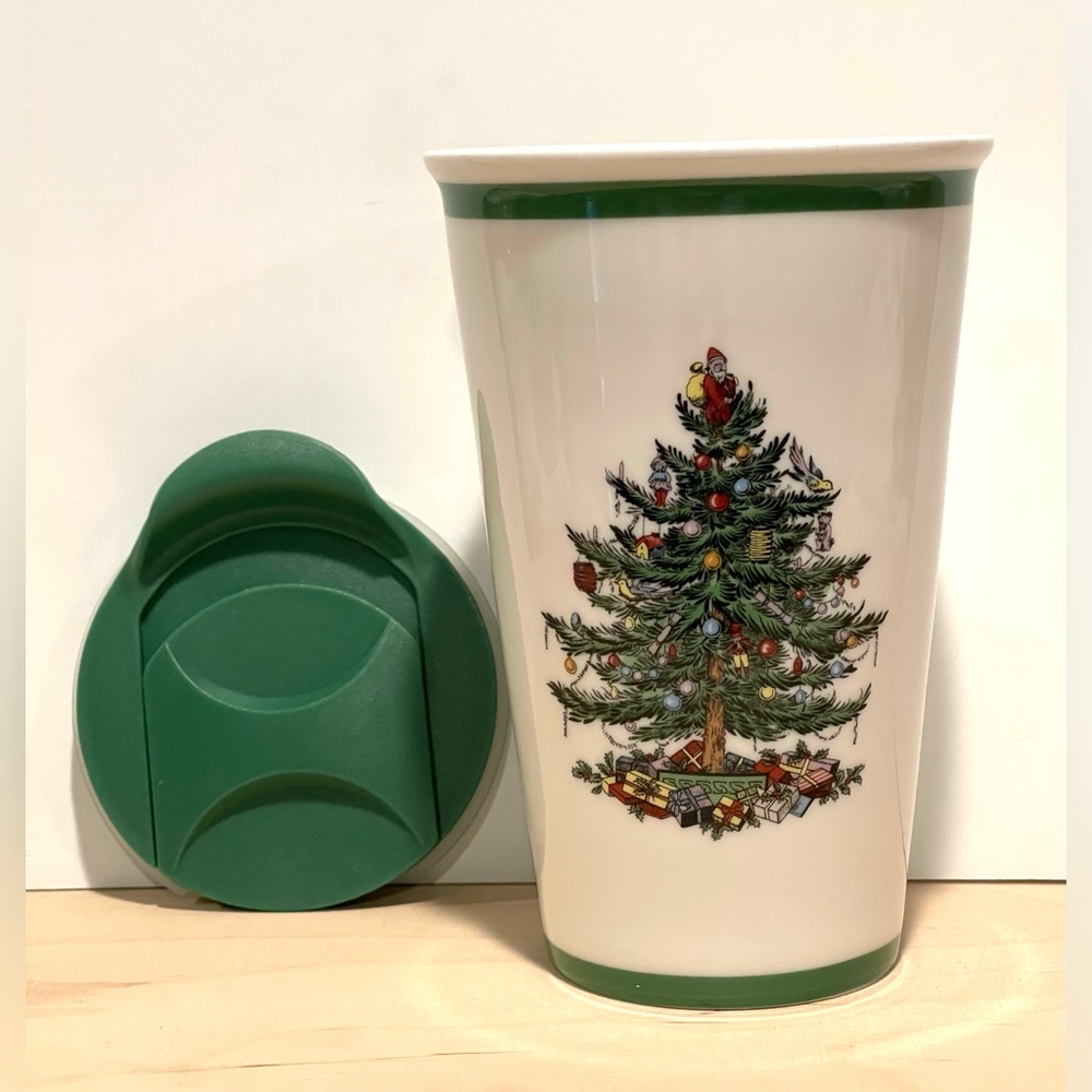 Spode Christmas Tree Travel Mug 8 fl.oz. EUC